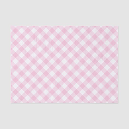 Gingham roze en wit patroon tissuepapier (Voorkant)