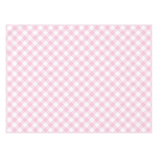Gingham roze en wit speldenpatroon tafelkleed (Voorkant (Horizontaal))