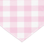 Gingham roze en wit speldenpatroon tafelkleed (Gekanteld)