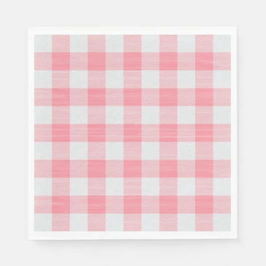 Gingham Roze Geruite Mooie Pretty Meisjesachtig Servet (Voorkant)