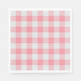 Gingham Roze Geruite Schattig Leuk Meisjesachtig Servet