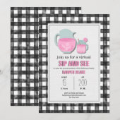 Gingham roze limonade virtuele Sip & See Baby Kaart (Voorkant / Achterkant)