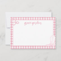 Gingham Roze oppas Meisjes Stationery Hartelijk da
