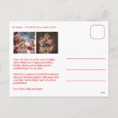 Gingham Roze Rode Kerst Custom Arch 3 Foto Feestdagenkaart (Achterkant)