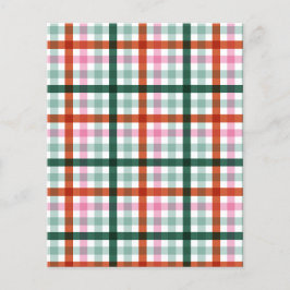 Gingham Roze Rood en Groen Patroon Scrapbook Papie