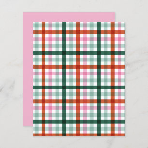 Gingham Roze Rood en Groen Patroon Scrapbook Papie