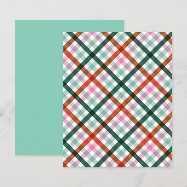 Gingham roze rood groen patroon (Voorkant / Achterkant)