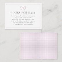 Gingham Roze Strik Baby Meisje Baby Shower Boeken 