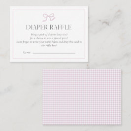 Gingham Roze Strik Baby Meisje Baby Shower Luier R Visitekaartje