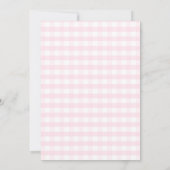 Gingham Roze We kunnen bijna niet wachten Bear Bab Kaart (Achterkant)