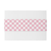 Gingham Roze Wit  Uitnodigingen Wikkel (Achterkant Voorbeeld)