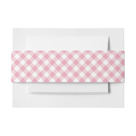 Gingham Roze Wit  Uitnodigingen Wikkel