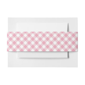 Gingham Roze Wit Uitnodigingen Wikkel