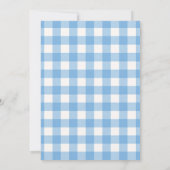 Gingham ruit blauw wit patroon, eenvoudig modern kaart (Achterkant)