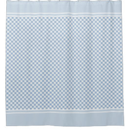 Gingham ruit lichtblauw wit landelijk douchegordijn