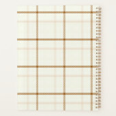 Gingham ruit neutraal bruin ivoor pastel kleur planner (Achterkant)