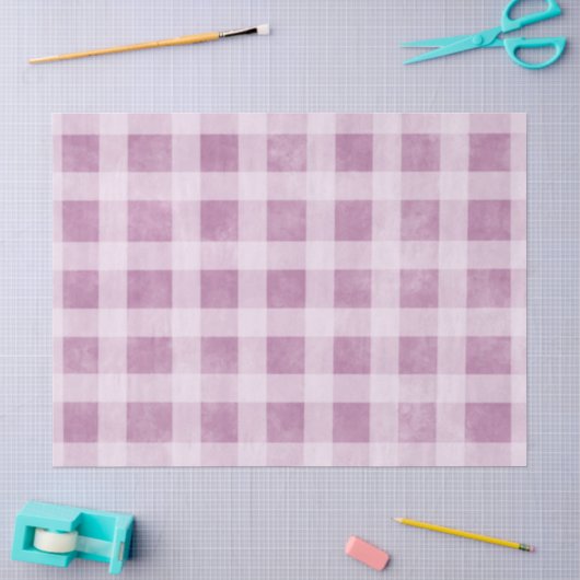 Gingham ruitjes stoffig roze wit patroon decoupage tissuepapier (Craft)
