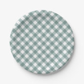 Gingham - Rustic Autumn Herfst Baby shower | Papieren Bordje (Voorkant)