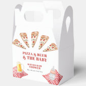 Gingham Rustic Modern Pizza Beers Baby shower Bedankdoosjes (Open)