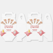 Gingham Rustic Modern Pizza Beers Baby shower Bedankdoosjes (Ongevouwen)