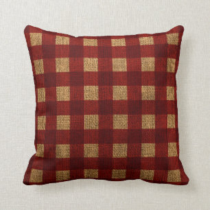 Gingham Rustic Red Kussen