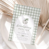 Gingham Sage Friendsgiving Potluck Kaart