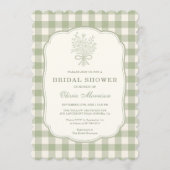 Gingham Sage Green Bridal Shower Kaart (Voorkant)