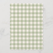 Gingham Sage Green Bridal Shower Kaart (Achterkant)