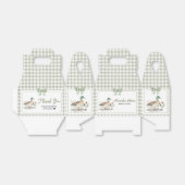 Gingham Sage Green Mallard Duck Baby shower Bedankdoosjes (Uitgevouwen)