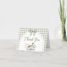 Gingham Sage Green Mallard Duck Baby shower