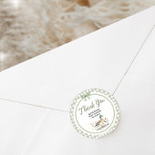 Gingham Sage Green Mallard Duck Baby shower Ronde Sticker