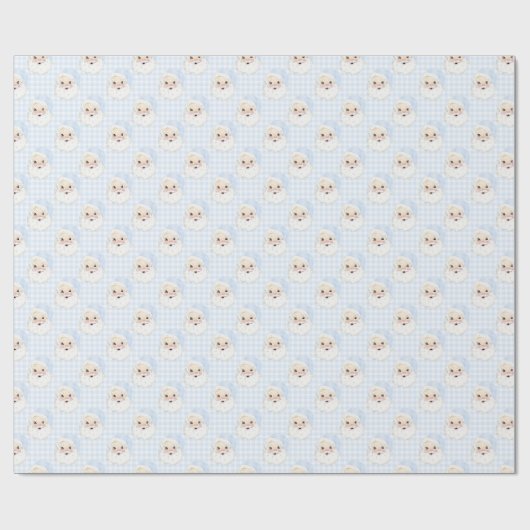 Gingham  Santa Christmas Wrapping Paper Cadeaupapier (Vlak)
