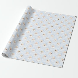 Gingham  Santa Christmas Wrapping Paper Cadeaupapier