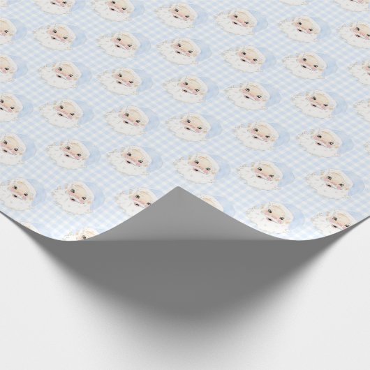Gingham  Santa Christmas Wrapping Paper Cadeaupapier (Hoek)
