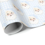 Gingham  Santa Christmas Wrapping Paper Cadeaupapier<br><div class="desc">Blauw  Santa blauw pet Santa wrapping papier,  Kerst wrapping papier.</div>