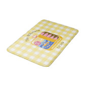 Gingham Sardines Aangepaste Familienaam Badmat (Gekanteld)