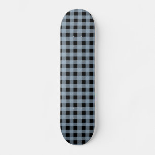 Gingham Slate en Black Skateboard