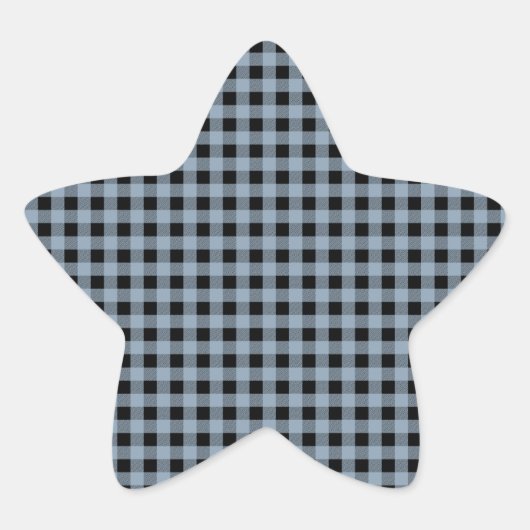 Gingham Slate en Black Ster Sticker (Voorkant)