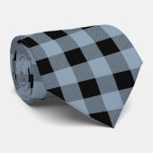 Gingham Slate en Black Stropdas (Opgerold)