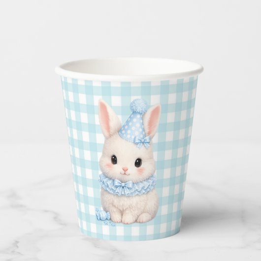 Gingham Some Bunny Is Having a Birthday Papieren Bekers (Voorkant)