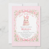 Gingham Some Bunny Is One Birthday Personalized Kaart (Voorkant)
