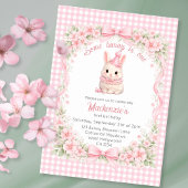 Gingham Some Bunny Is One Birthday Personalized Kaart