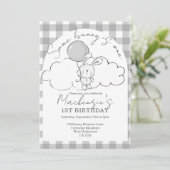 Gingham Some Bunny Is One Birthday Personalized Kaart (Staand voorkant)