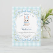 Gingham Some Bunny Is One Birthday Personalized Kaart (Staand voorkant)