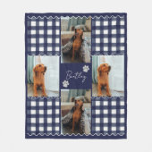 Gingham Squiggle Pet Four Fotolijst Fleece Deken (Voorkant)