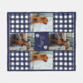 Gingham Squiggle Pet Four Fotolijst Fleece Deken (Voorkant (Horizontaal))