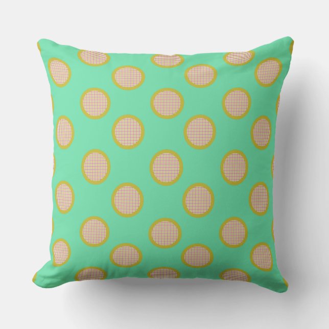 Gingham Stippen, Green OutdoorPillow Buitenkussen (Voorkant)