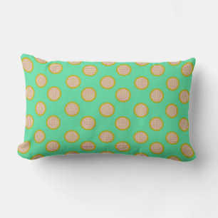 Gingham Stippen, groen lumbaal kussen