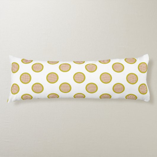 Gingham Stippen, Witte Lichaamskussen (Voorkant)