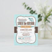 Gingham Stock de Keuken Bruids Douche Uitnodiging (Staand voorkant)